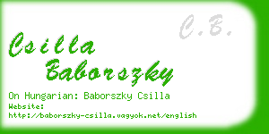 csilla baborszky business card